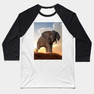 African Elephant at Sunrise Baseball T-Shirt